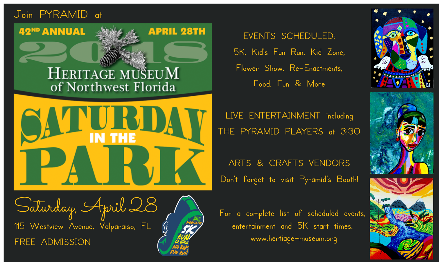 Saturday in the Park event flyer